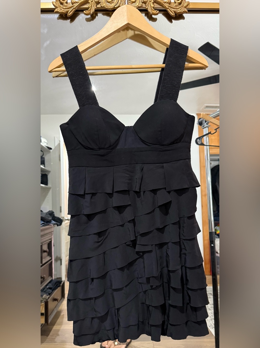 Alexander Wang Black Ruffle Bustier Mini Dress
